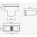 Flatpoint I LED SML gelb,DC-Kabel gerader Halter