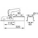 Zugkugelkupplung Albe EM80V Ausf. F 60 mm vierkant