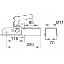 Zugkugelkupplung Albe EM80V Ausf. G 70 mm vierkant