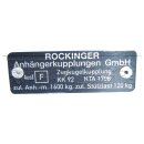 Zugkugelkupplung Rockinger KK92 Ausf. F 60 mm vierkant
